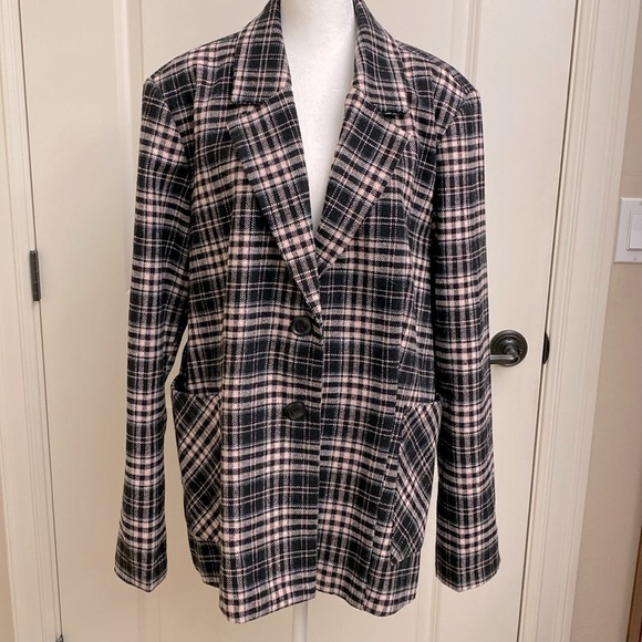 metrostyle Jackets & Blazers - Metro Style Wool blend Blazer jacket Womens 20 black/pink pockets Dark Academia